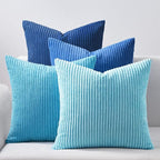 Topfinel Decorative Throw Pillow Covers Aque Teal Blue Series, Summer Corduroy by Topfinel