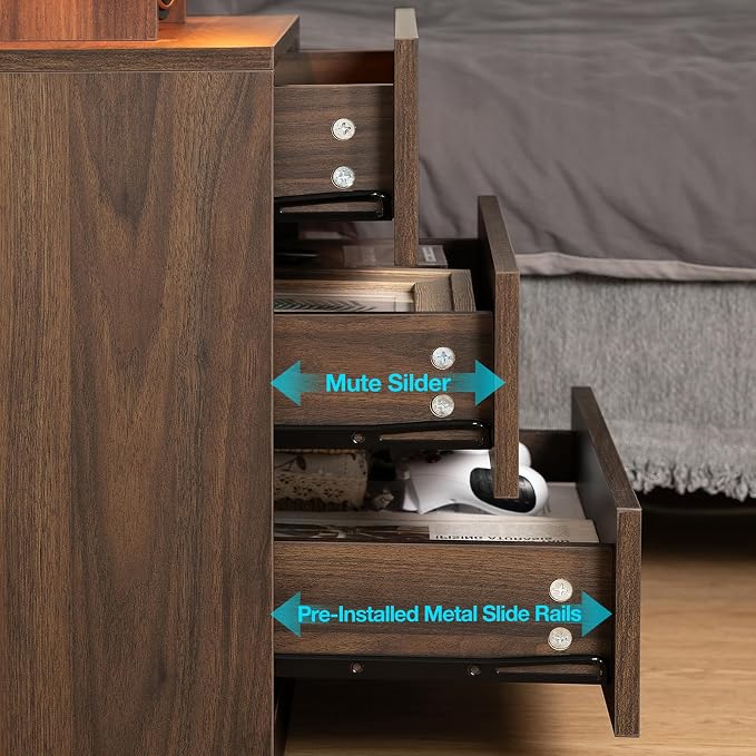 HOMMPA Rustic Brown Nightstand - Image 8