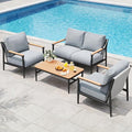 Jocoevol 4 Pieces Outdoor Sofa Conversation Set, 4 Seats Couch Set by JOCOEVOL