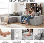 108" Boneless Couch Modular Sectional Sofa, L-Shaped Couch - Image 3