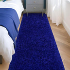 2x8 Bedside Area Rugs for Bedroom Soft Fluffy Shag Navy Blue Rug for Hallway - Image 3