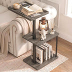 Faesun C Table End Table Adjustable Height, 360°Swivel TV Tray Table by Faesun