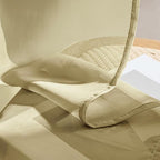 MIULEE Gold Sheer Curtains 108 Inches Long 4 Panels 42 x 108 Inches | Light - Image 7