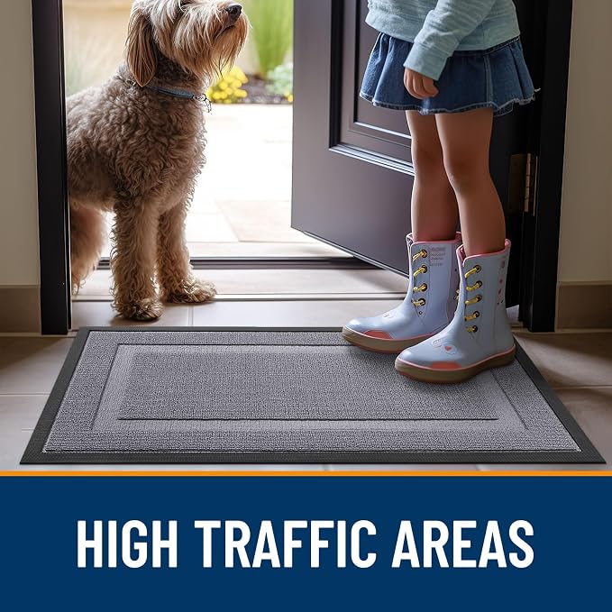 OLANLY Front Door Mat Outside 71x23, All-Season Heavy-Duty Rubber Doormat | - Image 6