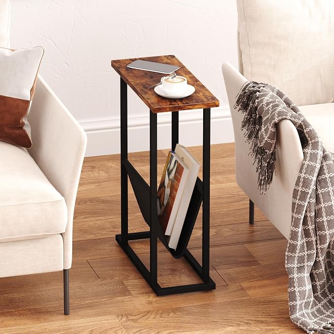 Yusong Narrow Side Table for Small Spaces, Small End Table Set of 2 - Image 8