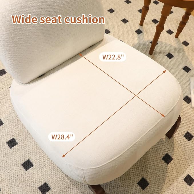 KEIKI Accent Chair with Solid Wood Legs, Velvet Single Seat Sofa - Image 4
