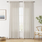 Pearl White Linen Curtains 84 Inches Long by Nanspring