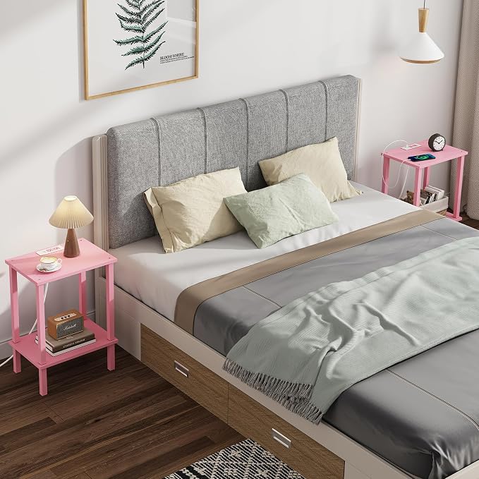 TUTOTAK End Table with Charging Station, Small Side Table with Outlets - Image 7