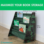 Humble Crew 4-Tier Kids Bookshelf, Camo Wood/Green - Image 2