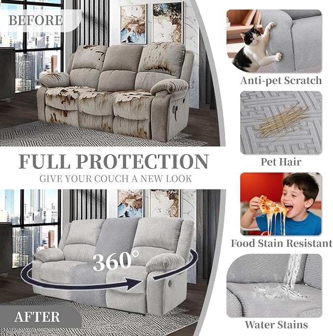 100% Waterproof Sectional Recliner Couch Covers - Image 6