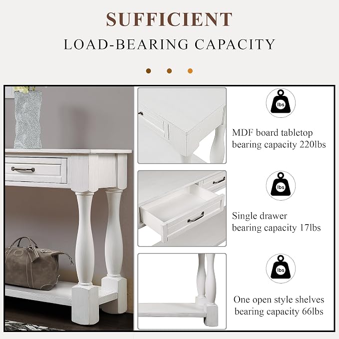 Knocbel Long Antique Entry Console Table - Image 8