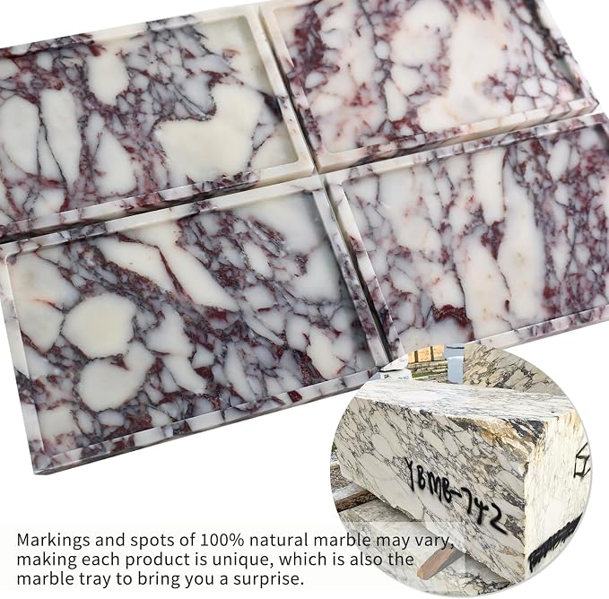 Real Luxurious Natural Marble Vanity Tray Genuine Marble Storage Tray - Image 3