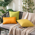 MIULEE Pack of 2 Decorative Outdoor Solid Waterproof Throw Pillow Covers Faux - Image 5