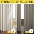 NICETOWN Natural Kitchen 100% Blackout Narrow Curtains 48 inches Long 2 Panels - Image 4