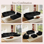 Vesgantti 159" Large Modular Sectional Sofa, L-Shaped Corduroy Cloud Couch - Image 3