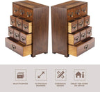 Library Card Catalog Solid Wood Small Curio Cabinet l Retro Storage Organizer - Image 4