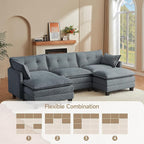 Amsleekey Modular Sectional Sofa, 111.5" U-Shaped Corduroy Comfy Sectional - Image 7