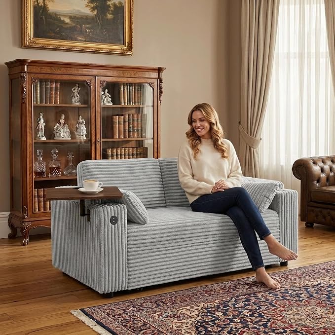 Auvsoce 65" 3-in-1 Pull-Out Convertible Sofa Bed - Image 5