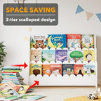 SpaceAid 3-Tier Scalloped Bookshelf, Montessori Bookcase - Image 6