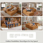108" Boneless Couch Modular Sectional Sofa, L-Shaped Couch - Image 8