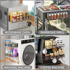 Magnetic Spice Rack for Refrigerator, 2 Pack 100% Metal Strong Magnet Shelf - Image 6