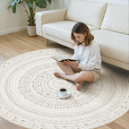 cotiled 6x6 Round Rug 6ft Circle Living Room Boho Area Rugs | Washable Foldable - Image 5