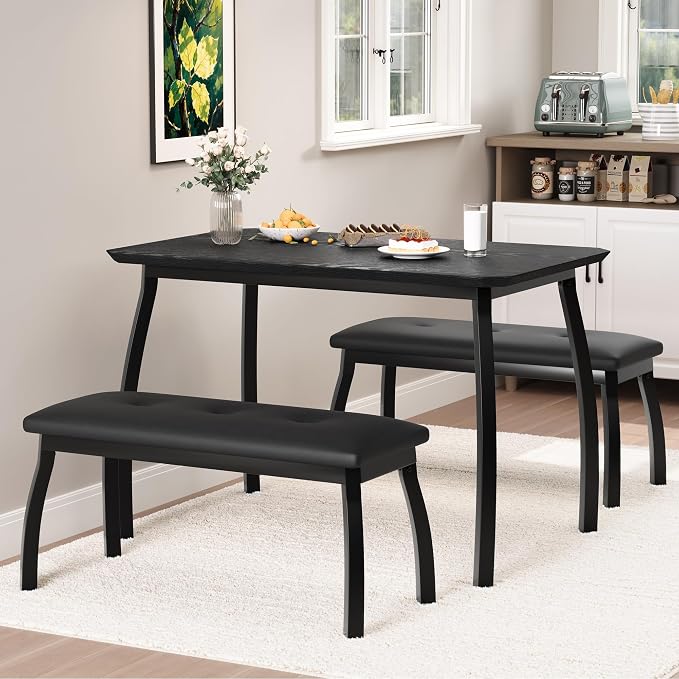 Dining Table for 4, 3-Piece Kitchen Table Set for 4 - Image 5