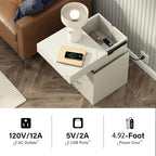 ChooChoo LED Nightstand with Charging Station, Smart Night Stand with Sliding - Image 3