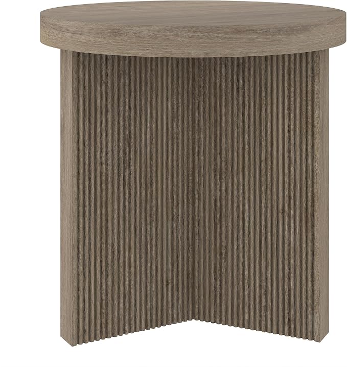 Henn&Hart 22" Fluted Scandinavian Round End Table, Ribbed Side Table, Nightstand - Image 7