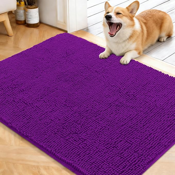 OLANLY Dog Door Mat for Muddy Paws 40x32, Super Absorbent Chenille Mud Mat | by OLANLY