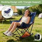Suteck Oversized Rocking Camping Chair, Thick Padded Folding Rocking Chair - Image 4