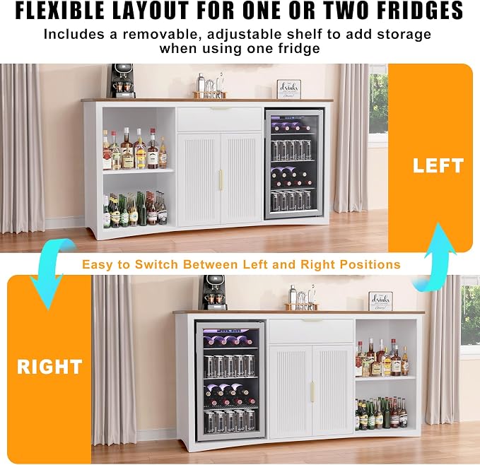 GDLF 70.1" Long Coffee Bar Cabinet - Image 3