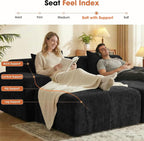83.5" Boneless Loveseat with 2 Ottoman, Cloud Comfy Sofa Bed, Modular Sofa - Image 7