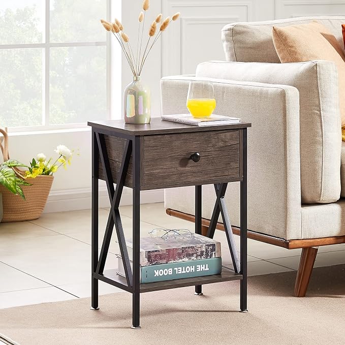 VECELO Nightstands Set of 2, Modern Bedside End Tables, Night Stands - Image 6