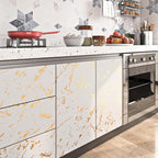 FunStick Modern Gold White Wallpaper Peel and Stick Wallpaper Thick Off White - Image 4