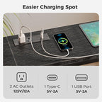 SUPERJARE Console Table with Outlet, 63 Inch Sofa Table with Charging Station - Image 5