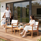 Flamaker Patio Chairs 3 Piece Acacia Wood Patio Furniture - Image 2