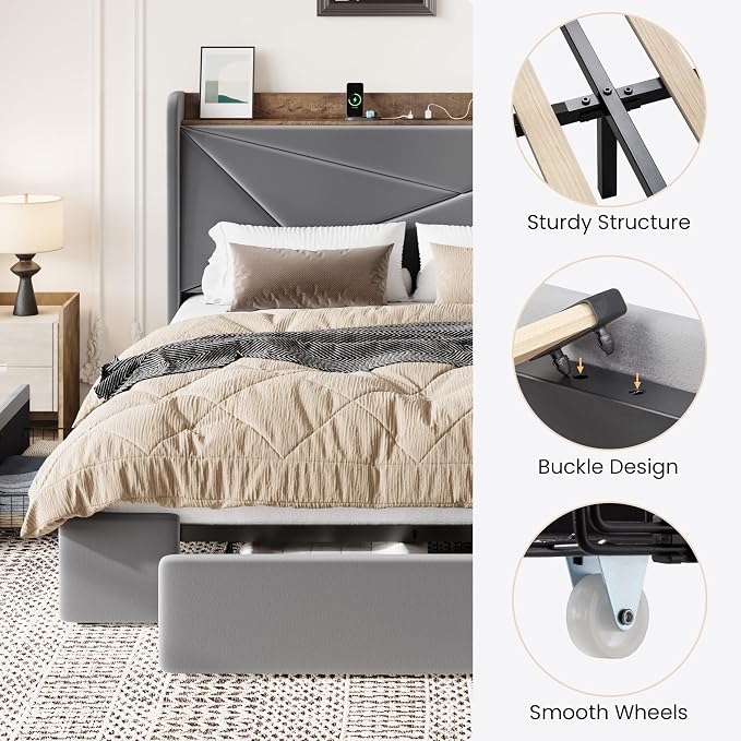 SHA CERLIN Queen Bed Frame - Image 9