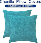 CaliTime Decorative Couch Throw Pillow Covers 24 X 24 Inches Lake Blue | Pack - Image 6