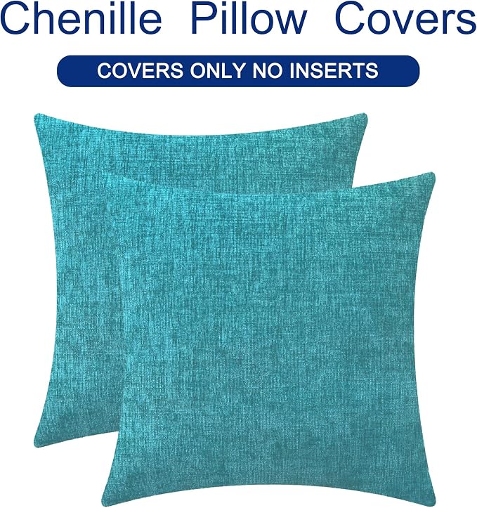 CaliTime Decorative Couch Throw Pillow Covers 22 X 22 Inches Lake Blue | Pack - Image 6