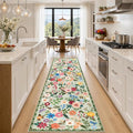 PLHXFR 3x10 Washable Runner Rug：Floral Indoor Kitchen Soft Carpet Green | by PLHXFRSoftAreaRugs