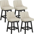 YaFiti Swivel Bar Stools with Backs, Linen Fabric Extra Upholstered Counter by YaFiti