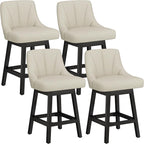 YaFiti Swivel Bar Stools with Backs, Linen Fabric Extra Upholstered Counter by YaFiti