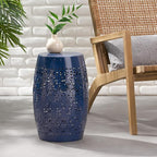 Christopher Knight Home Ruby Outdoor 12" Iron Side Table, Dark Blue - Image 2