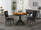 East West Furniture ANVA3-BLK-W 3 Piece Kitchen Table Set - Image 2