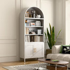 VEXPOR 73" Tall Metal Arched Bookcase - Image 6