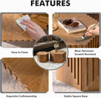 Hexagonal Nesting Coffee Table Set of 2, Wooden Fluted Coffee Table - Image 5