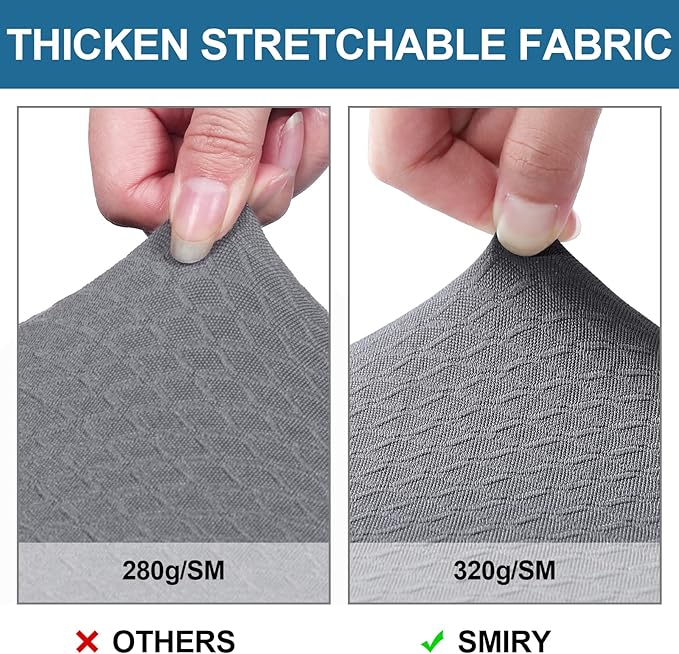 Smiry Waterproof Seat Covers for Dining Room Chairs Set of 10, Stretch Jacquard - Image 4
