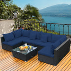 Tangkula 7-Piece Patio Furniture Set, Outdoor Sectional Wicker Sofa - Image 4
