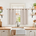 YoungsTex Small Linen Curtains 36 Inch Length by YoungsTex